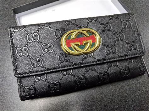 gucci leather wallet women|gucci authentic wallet.